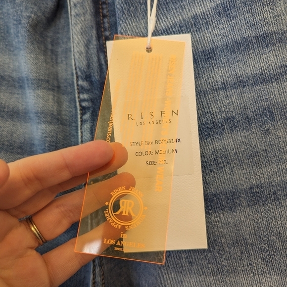 Risen Jeans Jane Mid Rise Fold Over Wide Leg Jeans Size 2X - Picture 8 of 10